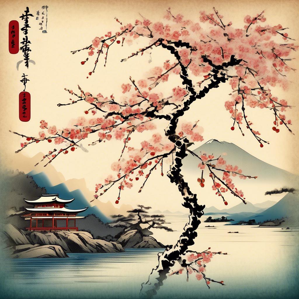 Einfluss vom Ukiyo-e Stil auf Hiroshiges Darstellung des Kirschbaums