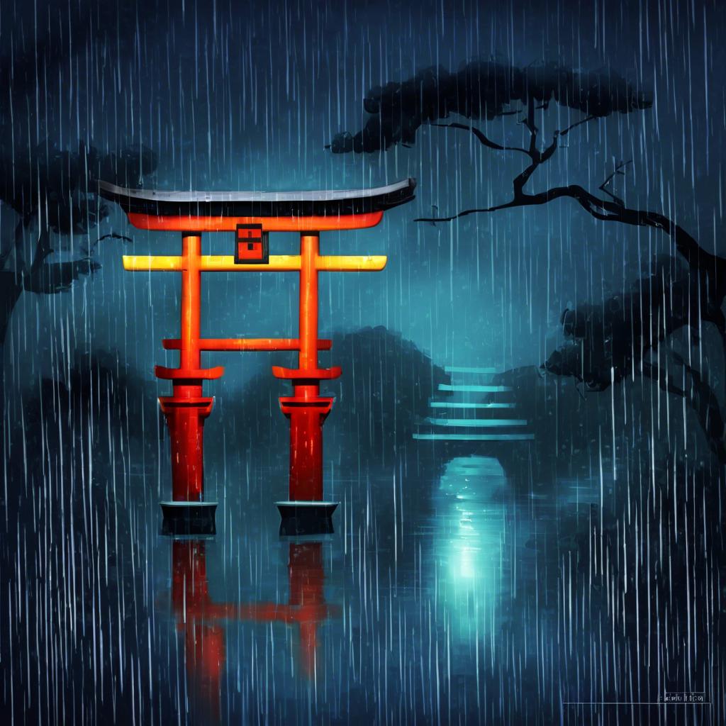 Die Nachbildung von Regenschauern und Tropfen in Torii Kotondos Werken