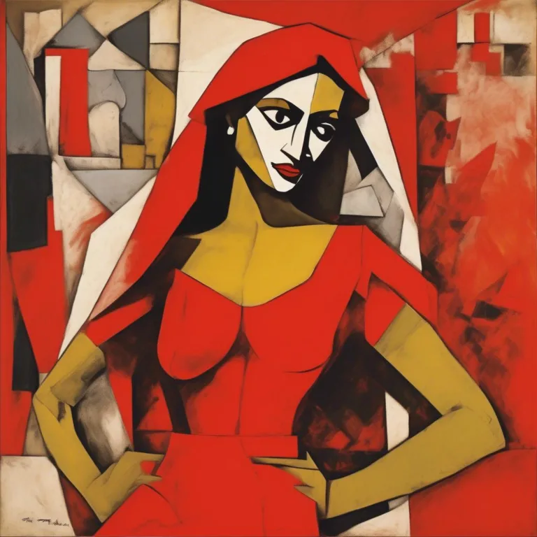Frau in Rot – M.F. Husain