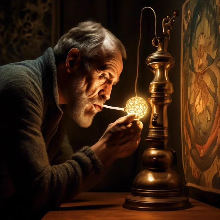 Ein Mann, der auf eine Lampe bläst – Martin Ferdinand Quadal